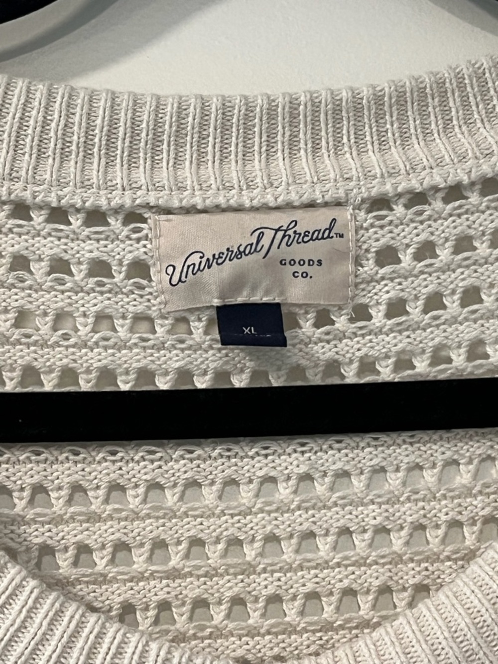 Universal Thread Cream Openwork Crochet Vest - Picture 3 of 4